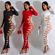 2024 Sexy Hollow-out Lace-up Lady Slim Long Dresses BY-6793