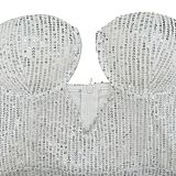 Sexy Strapless Backless Sequin Ladies Split Party Maxi Dress BY-6782