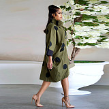 2024 Women Printed Quarter Sleeve Pockets Blouse Dresses YF-10699