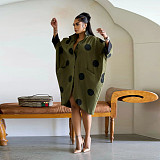 2024 Women Printed Quarter Sleeve Pockets Blouse Dresses YF-10699