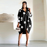2024 Women Printed Quarter Sleeve Pockets Blouse Dresses YF-10699