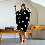2024 Women Printed Quarter Sleeve Pockets Blouse Dresses YF-10699