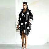 2024 Women Printed Quarter Sleeve Pockets Blouse Dresses YF-10699