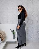 2024 Fashion Women PU Leather Irregular Split Long Skirt OD-8618