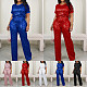 Stylish Women Sequin Short Sleeves Long Pants 2 Pieces Sets LS-0404