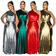 2024 Stylish Ladies Sloping Neck Sleeveless Pinched Long Dresses YF-10693