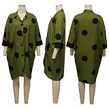 2024 Women Printed Quarter Sleeve Pockets Blouse Dresses YF-10699