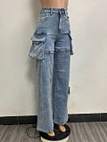 Pockets Button Detachable Shorts Jean Pants YUN-51056