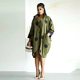 2024 Women Printed Quarter Sleeve Pockets Blouse Dresses YF-10699
