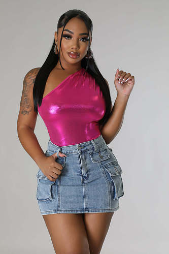 Fashion Women Slim Package Hips Pockets Denim Mini Skirt LX-3555
