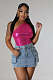 Fashion Women Slim Package Hips Pockets Denim Mini Skirt LX-3555