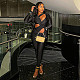 Women Tight-fitting Long Sleeved Bow-tie Black Jumpsuits MXXB-K23JP494