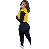 Zip Up Stand Collar Sleeveless Puffy Vest Jackets AIL-233