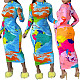 Fashion Women Printed Long Sleeves Slim Bodycon Maxi Dress YH-5315