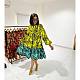 2024 Stylish Print Girls Full Sleeve Loose Hem Maxi Dresses NY-10726
