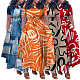 Large Size 5XL Women Printed Short Sleeves Lace-up Long Dess NNWY-7965