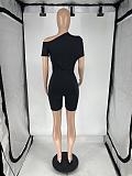 2024 Sexy Oblique Shoulder Hollow Out Black Women Rompers XRB-10072