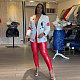 Fashion Ladies Printed White Slim Blazer Top NY-3139
