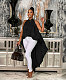 Black Sleeveless Shawl Long-tail Large Size Tops For Girl NY-2423