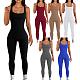 2024 Sexy Women U-neck Sleeveless Backless Slim Sporty Jumpsuit HXZY-0305