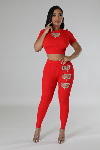 2024 NEW Girl Short Sleeves Crop Top And Bodycon Long Pants LSL-6523
