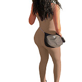 2024 Sexy Women U-neck Sleeveless Backless Slim Sporty Jumpsuit HXZY-0305