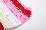 Fashion Stripes Strapless Backless Knitted Mini Dress DLS-W23D29697