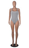 Women's Solid Color U-neck Sleeveless Vest Bodysuit HXZY-0313