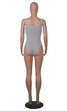 Women's Solid Color U-neck Sleeveless Vest Bodysuit HXZY-0313