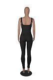 2024 Sexy Women U-neck Sleeveless Backless Slim Sporty Jumpsuit HXZY-0305