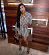 Stylish Sexy Cardigan Loose Striped Chest Pocket Shorts Suits BGN-203