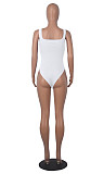 Women's Solid Color U-neck Sleeveless Vest Bodysuit HXZY-0313