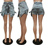 Fashion Women Buttons High Waist Denim Shorts CM-8693