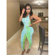 Sexy Backless Halter Print Patchwork Bodycon Jumpsuit GT-9926