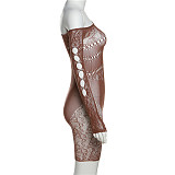 Sexy Hollow Out Mesh Transparent Bodycon Rompers SXE-W22Q24006