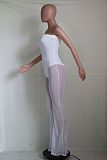Solid Color Strapless Mesh See-through Spliced Jumpsuit YS-8804