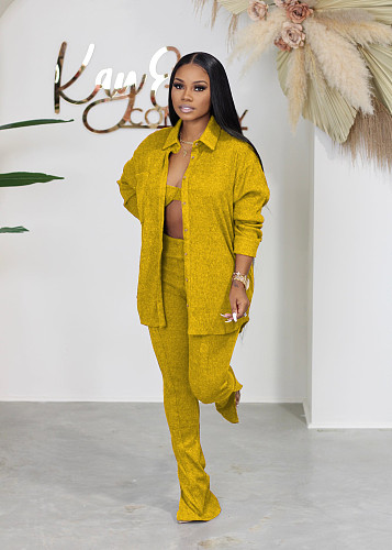 Streetwear Knitted Autumn Outfits 3 Piece Pants Set AIL-231