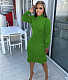 Knitted Ruffles Hem Turtleneck Knee-length Midi Dress TR-1232