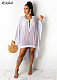 Swimwear Sunscreen Sexy Mesh Solid Color Cover Up Dress YS-8807
