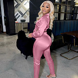 Full Sleeve Lace Up Crop Top and Long Pants Outfits YNS-1868