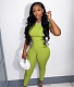 Solid Short Sleeve T Shirt Skinny Pants Outfit ANDI-1502