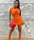 Casual Short Sleeve Round Neck Short Dresses OQ-084