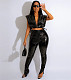 Faux Leather Winter Warm Cotton Padded Puffer Jackets CH-8238