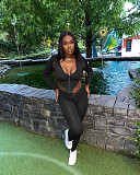 Hooded Crop Tops Sporty Leggings Matching Set LSD-87644