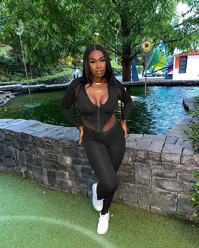 Hooded Crop Tops Sporty Leggings Matching Set LSD-87644