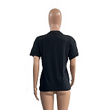 Cotton Pattern Print Short Sleeve O Neck T Shirt HGL-1910