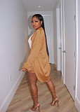 Satin Loose Long Sleeve Shirt and Shorts Two Piece Set YB-60181