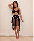 Hollow Out Bodysuit+Mesh Ruffle Shorts 2 Piece Sets MIL-210