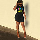 Casual Letter Print O Neck Short Sleeve Mini Dress SH-390375