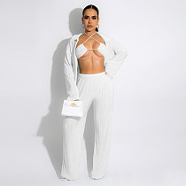 Fall Clothing Sexy Pleated 3 Piece Matching Sets SH-390377